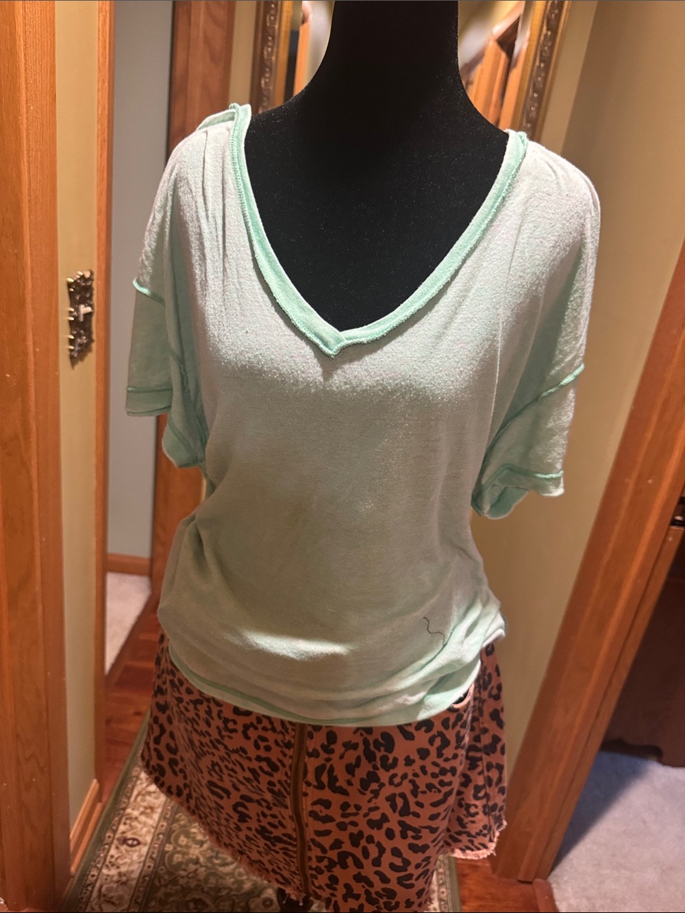 We The Free Mint V-Neck Short Sleeve Tee